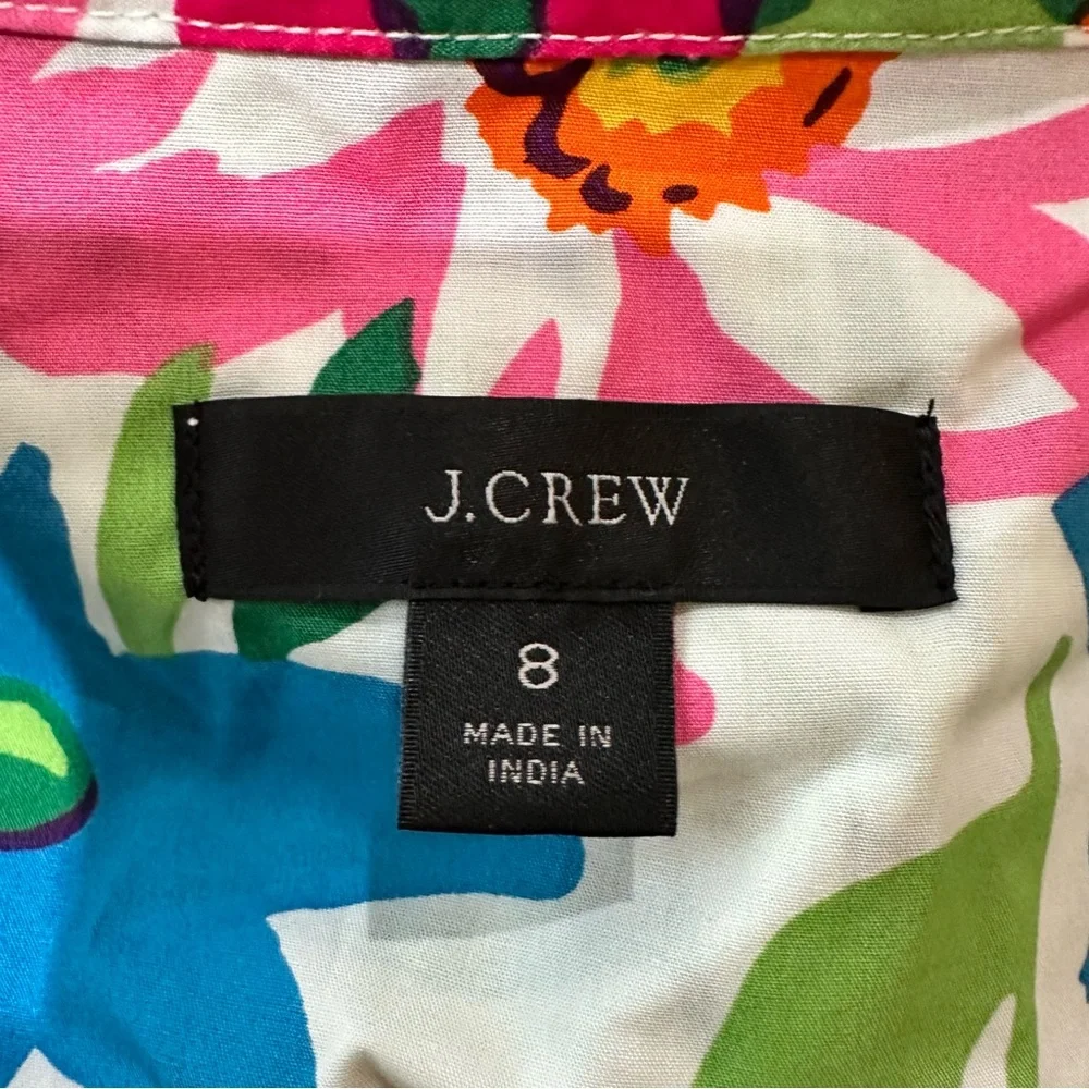 J.Crew Bold Floral Cotton Mini Dress (Size 8) - Picture 13 of 13